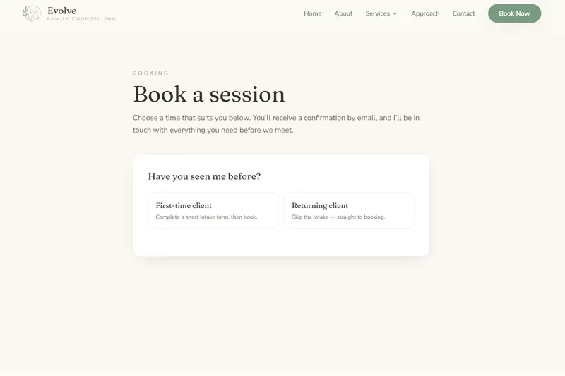 Evolve Family Counselling website preview 4 of 10