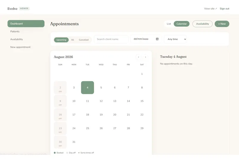 Evolve Family Counselling website preview 9 of 10