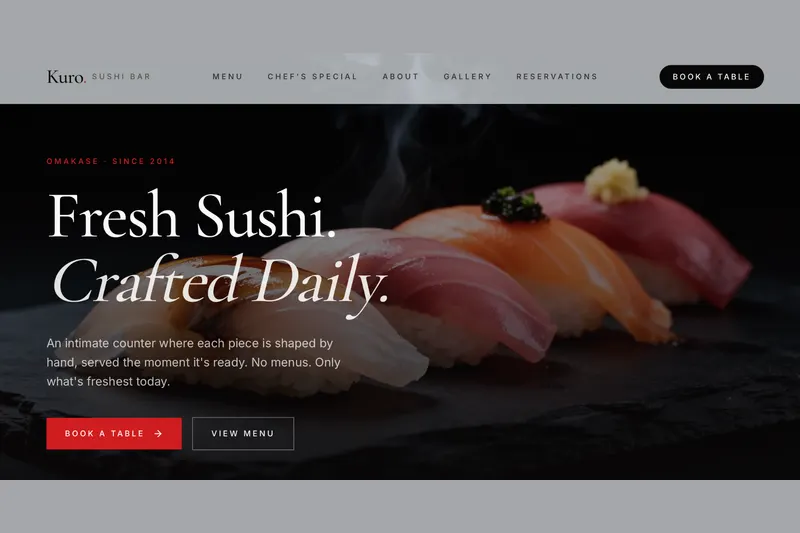 Kuro Sushi Bar website preview 1 of 3
