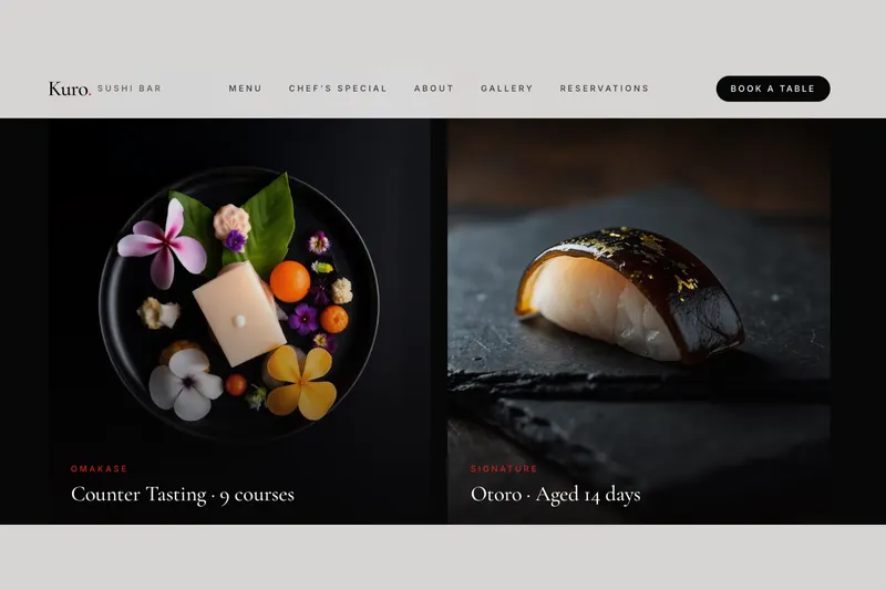 Kuro Sushi Bar website preview 2 of 3