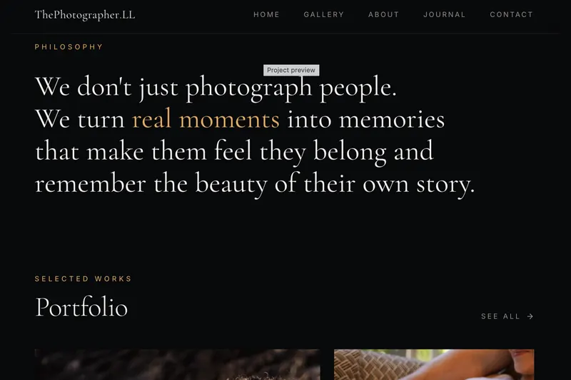 ThePhotographer.LL website preview 2 of 3