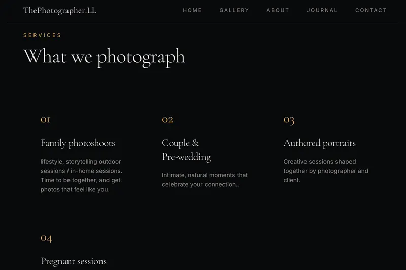 ThePhotographer.LL website preview 3 of 3