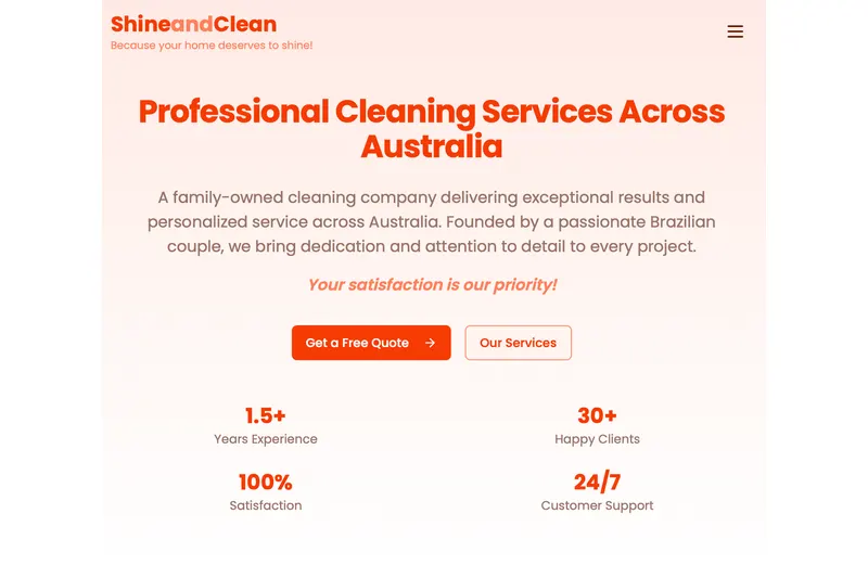 Shine and Clean website preview 1 of 3