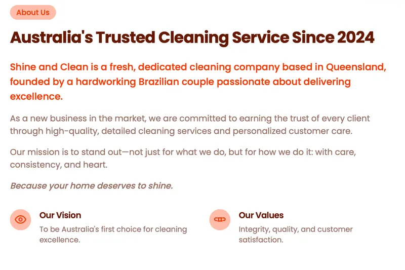 Shine and Clean website preview 2 of 3