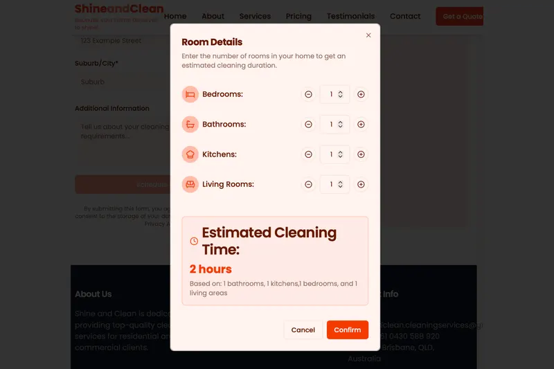 Shine and Clean website preview 3 of 3